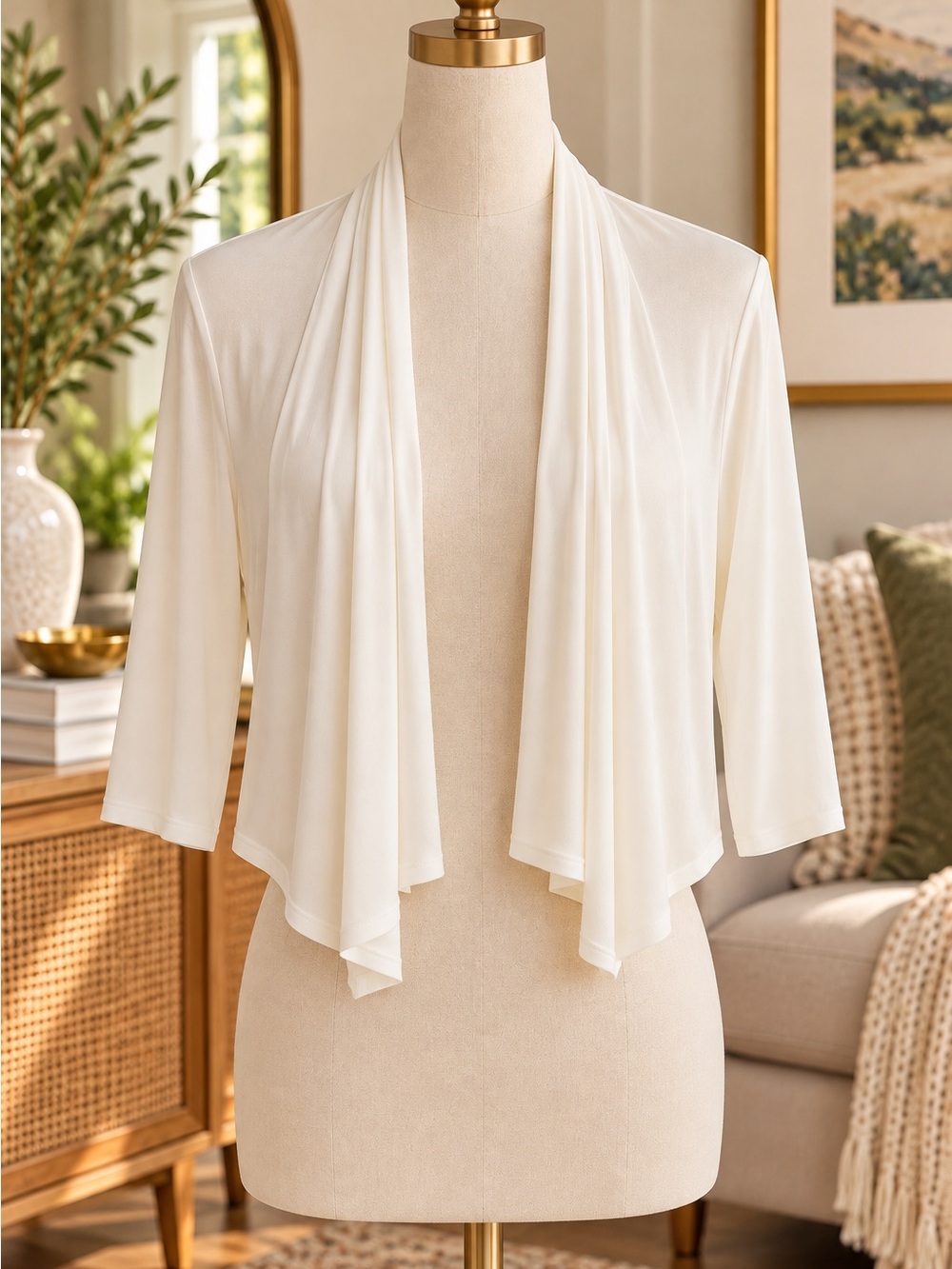 Lightweight White Shrug Cardigan